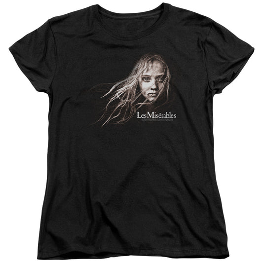 Les Miserables Cosette Face Womens T Shirt Black