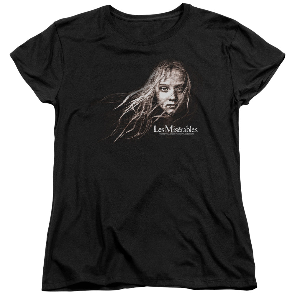 Les Miserables Cosette Face Womens T Shirt Black