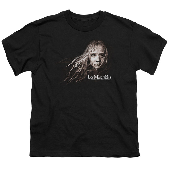 Les Miserables Cosette Face Kids Youth T Shirt Black