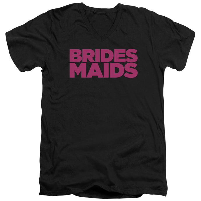 Bridesmaids Logo Mens Slim Fit V-Neck T Shirt Black