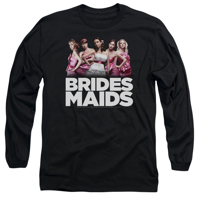 Bridesmaids Maids Mens Long Sleeve Shirt Black