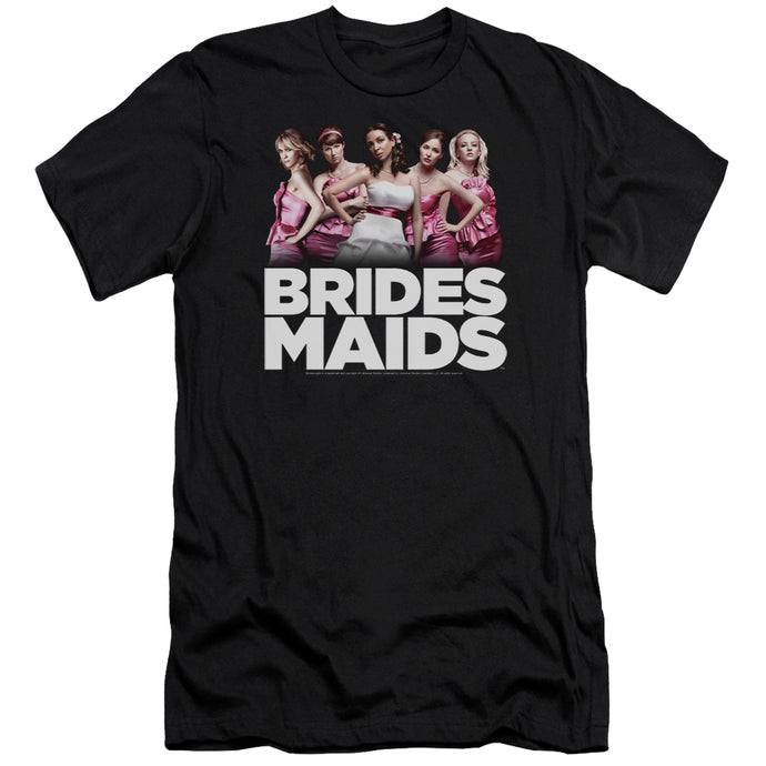 Bridesmaids Maids Premium Bella Canvas Slim Fit Mens T Shirt Black