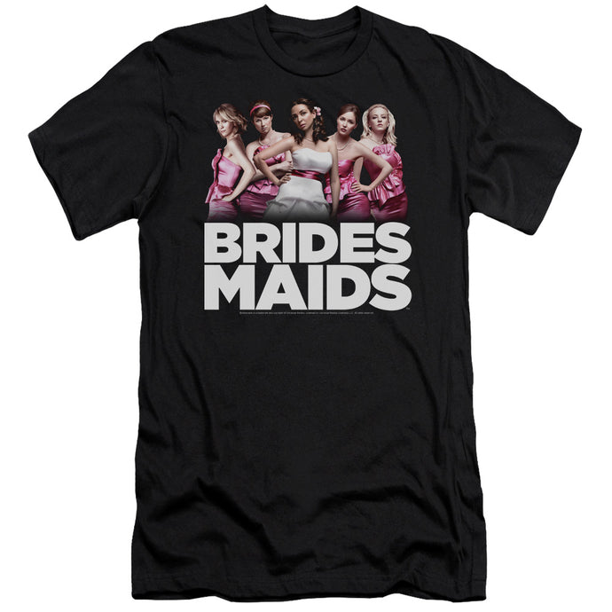 Bridesmaids Maids Slim Fit Mens T Shirt Black