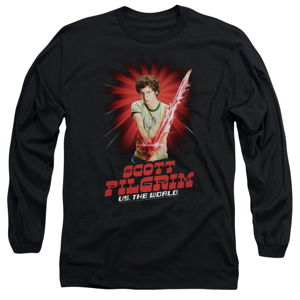 Scott Pilgrim Vs The World Super Sword Mens Long Sleeve Shirt Black