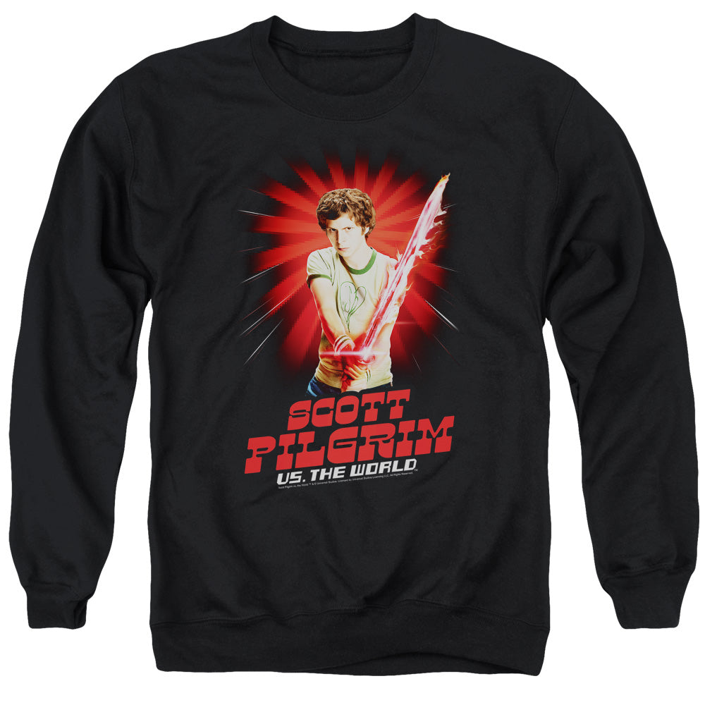 Scott Pilgrim Vs The World Super Sword Mens Crewneck Sweatshirt Black