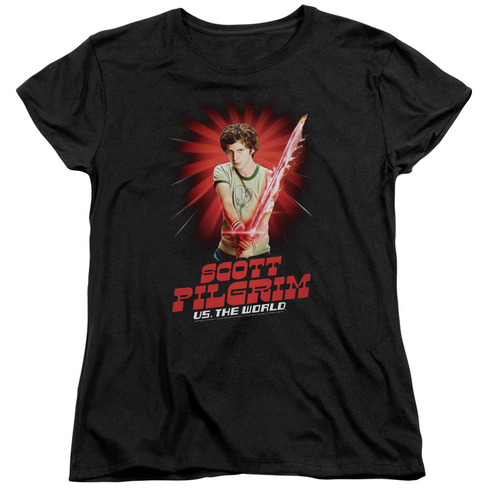 Scott Pilgrim Vs The World Super Sword Womens T Shirt Black