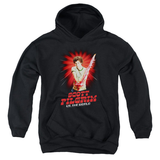 Scott Pilgrim Vs The World Super Sword Kids Youth Hoodie Black