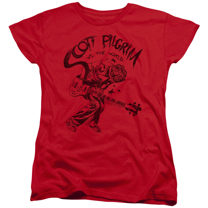 Scott Pilgrim Vs The World Rockin Womens T Shirt Red