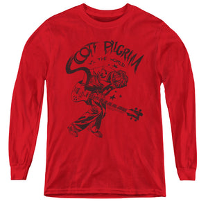 Scott Pilgrim Vs The World Rockin Long Sleeve Kids Youth T Shirt Red