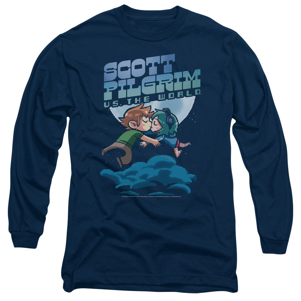 Scott Pilgrim Vs The World Lovers Mens Long Sleeve Shirt Navy Blue