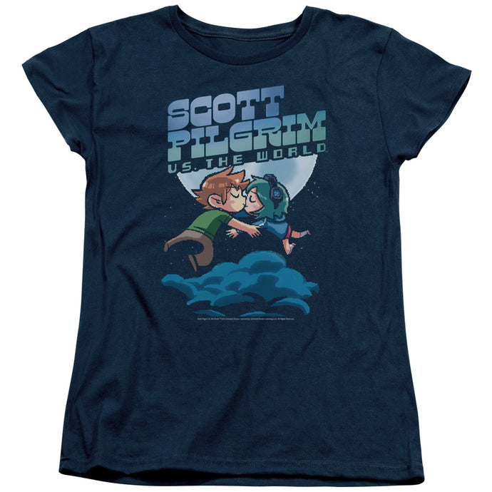 Scott Pilgrim Vs The World Lovers Womens T Shirt Navy