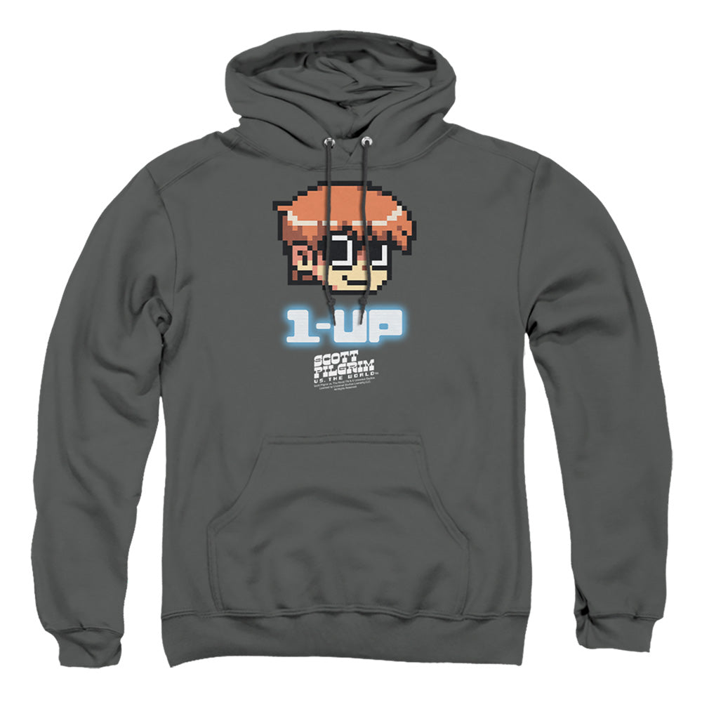 Scott Pilgrim 1 Up Mens Hoodie Charcoal