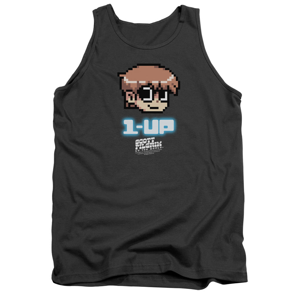 Scott Pilgrim Vs The World 1 Up Mens Tank Top Shirt Charcoal