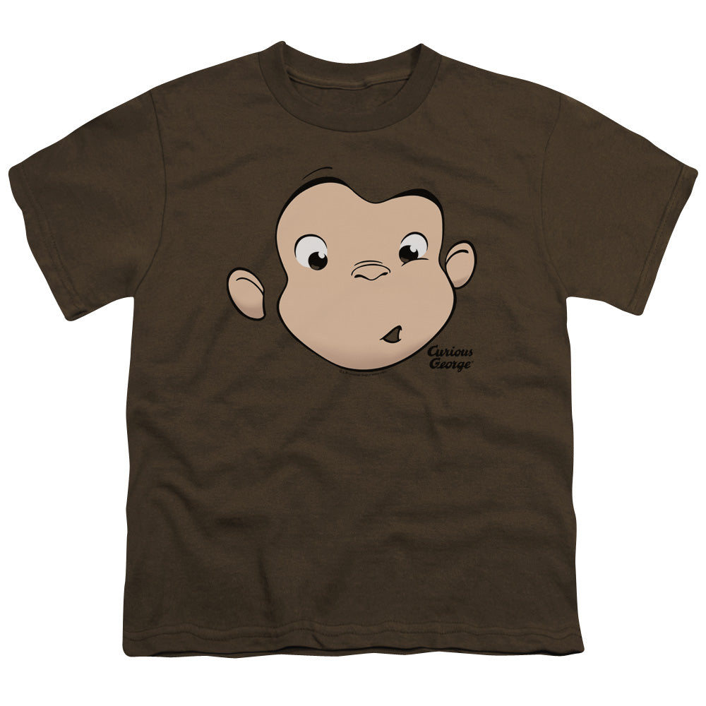 Curious George George Face Kids Youth T Shirt Coffee Coffee