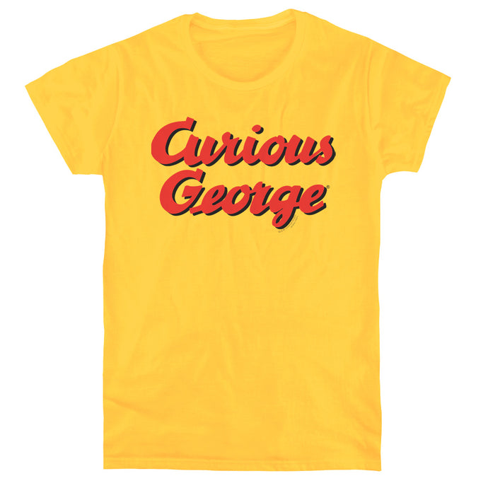 Curious George Logo Womens T Shirt Yellow Yellow