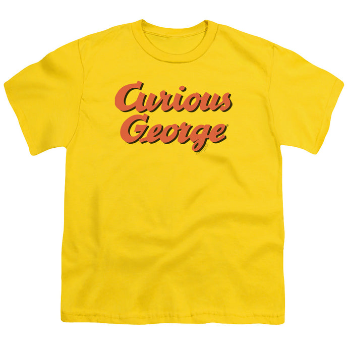 Curious George Logo Kids Youth T Shirt Yellow Yellow