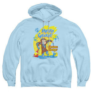 Curious George Messy George Mens Hoodie Light Blue Light Blue