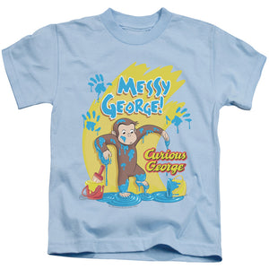 Curious George Messy George Juvenile Kids Youth T Shirt Light Blue Light Blue