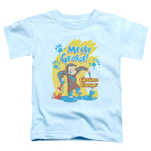 Curious George Messy George Toddler Kids Youth T Shirt Light Blue Light Blue