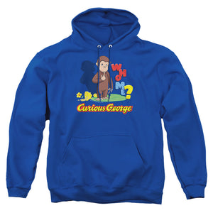 Curious George Who Me Mens Hoodie Royal Blue