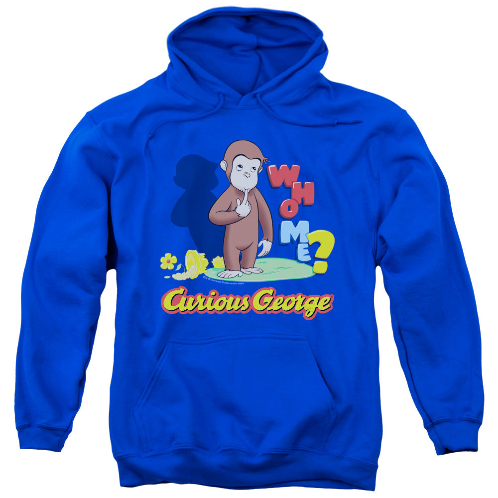 Curious George Who Me Mens Hoodie Royal Blue