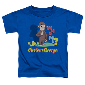 Curious George Who Me Toddler Kids Youth T Shirt Royal Blue