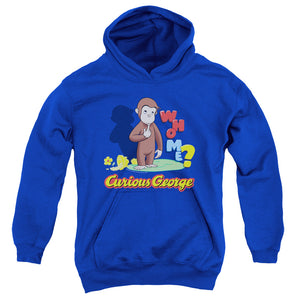 Curious George Who Me Kids Youth Hoodie Royal Royal Blue