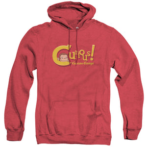 Curious George Curious Mens Heather Hoodie Red Red