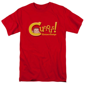 Curious George Curious Mens T Shirt Red