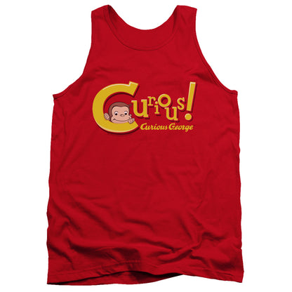 Curious George Curious Mens Tank Top Shirt Red