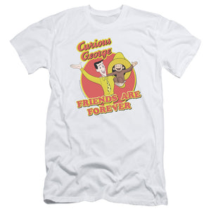 Curious George Friends Slim Fit Mens T Shirt White