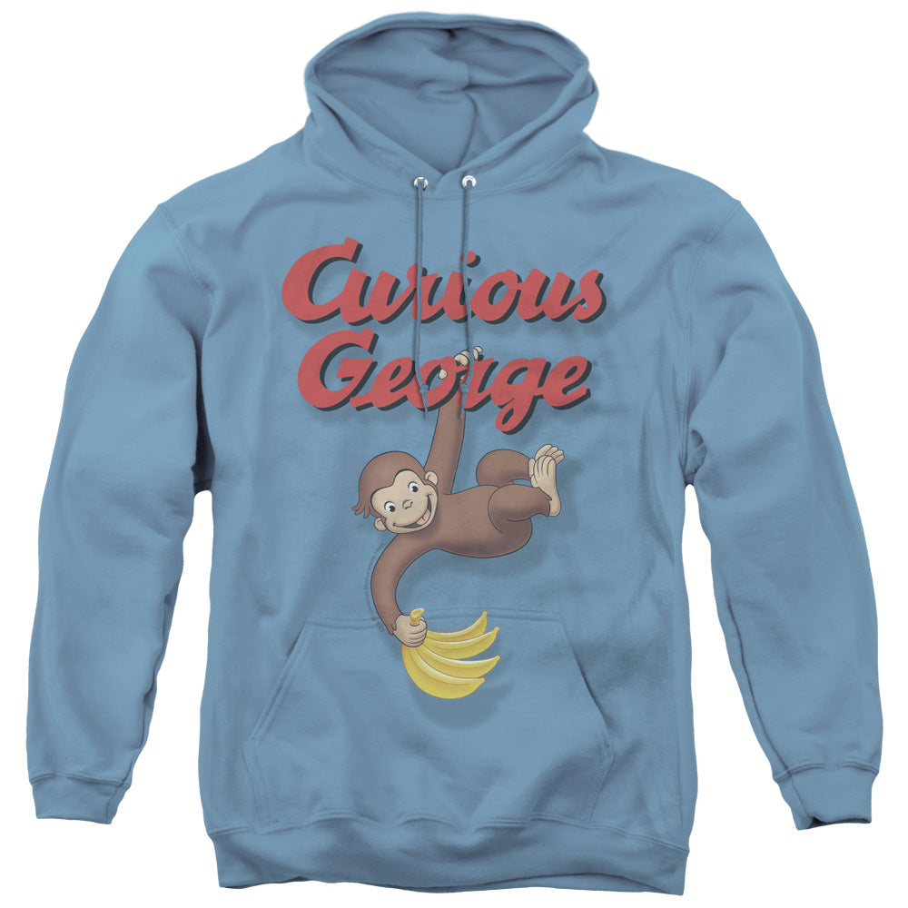 Curious George Hangin Out Mens Hoodie Carolina Blue