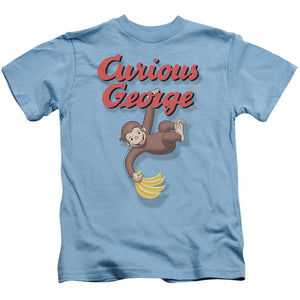 Curious George Hangin Out Juvenile Kids Youth T Shirt Carolina Blue