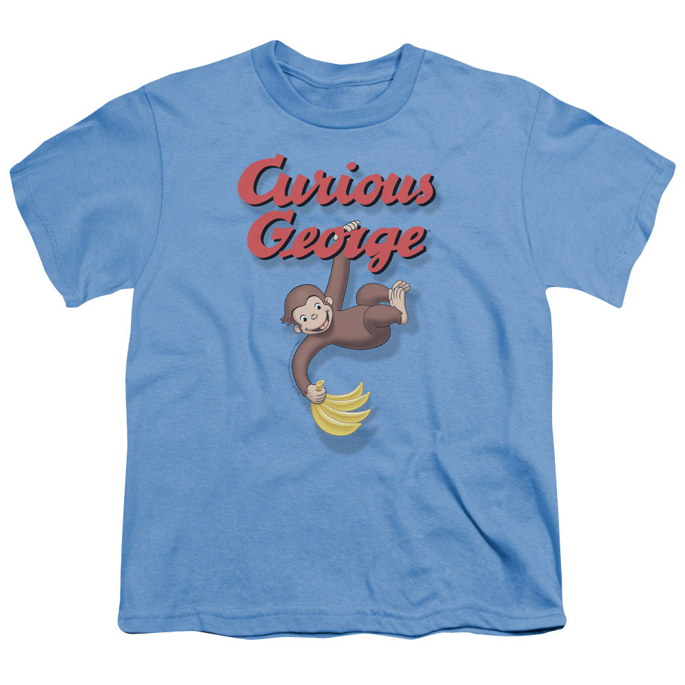 Curious George Hangin Out Kids Youth T Shirt Carolina Blue