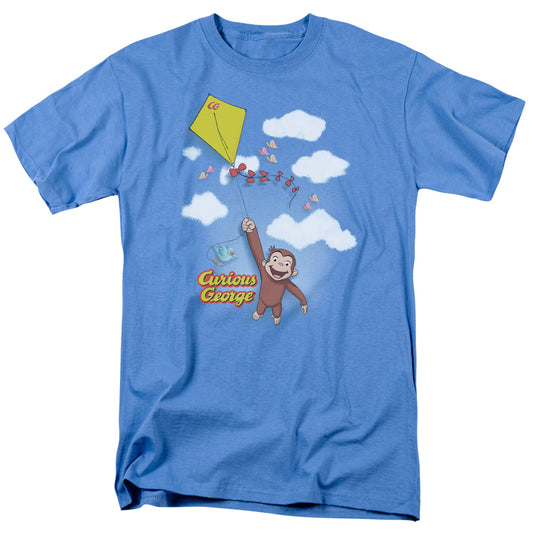 Curious George Flight Mens T Shirt Carolina Blue