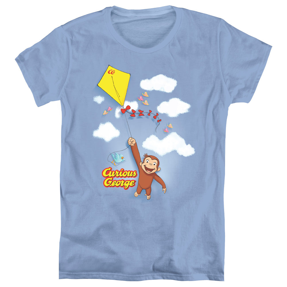 Curious George Flight Womens T Shirt Carolina Blue