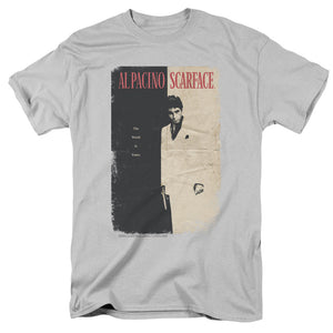 Scarface Vintage Poster Mens T Shirt Silver