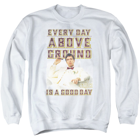 Scarface Above Ground Mens Crewneck Sweatshirt White