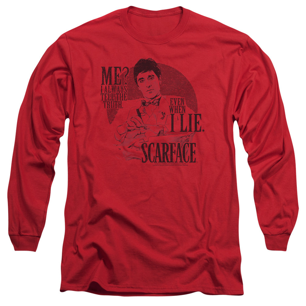 Scarface Truth Mens Long Sleeve Shirt Red