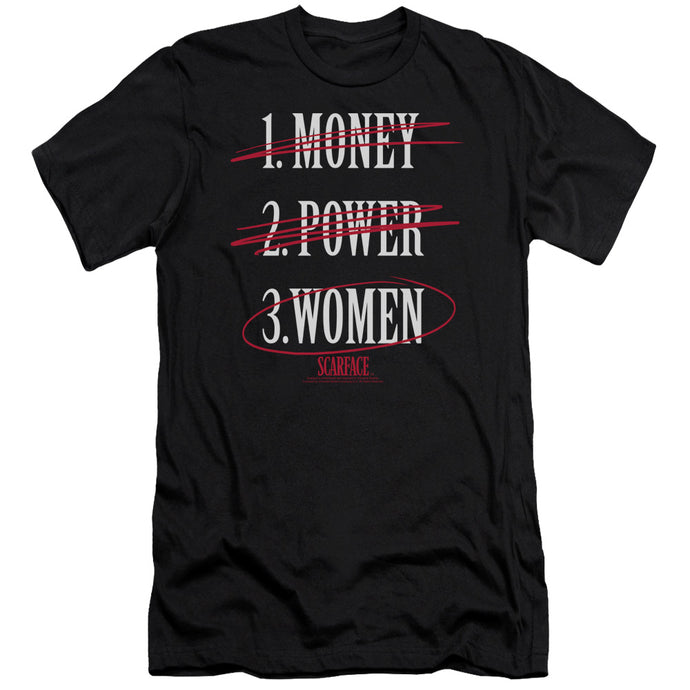 Scarface Money Power Women Slim Fit Mens T Shirt Black