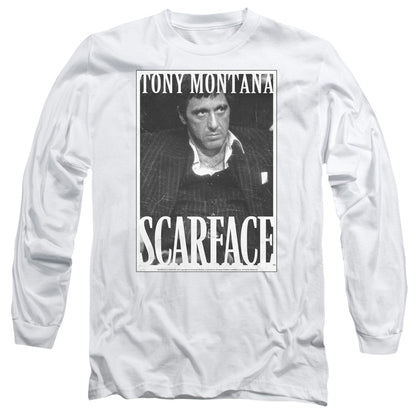 Scarface Business Face Mens Long Sleeve Shirt White