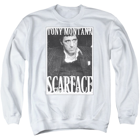 Scarface Business Face Mens Crewneck Sweatshirt White
