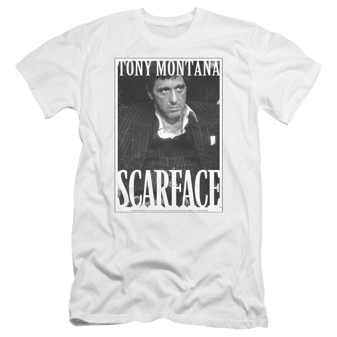 Scarface Business Face Premium Bella Canvas Slim Fit Mens T Shirt White