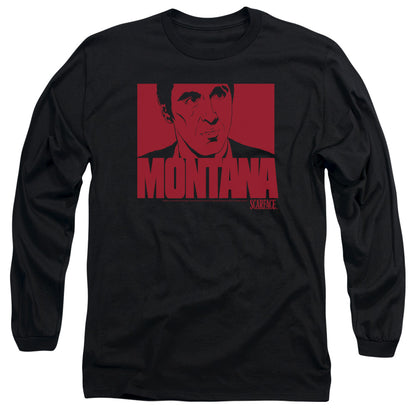 Scarface Montana Face Mens Long Sleeve Shirt Black