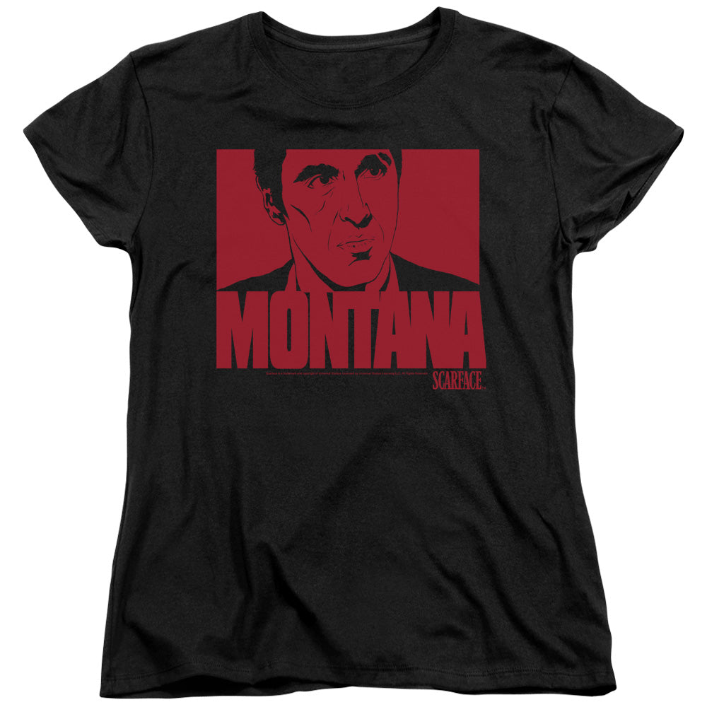 Scarface Montana Face Womens T Shirt Black