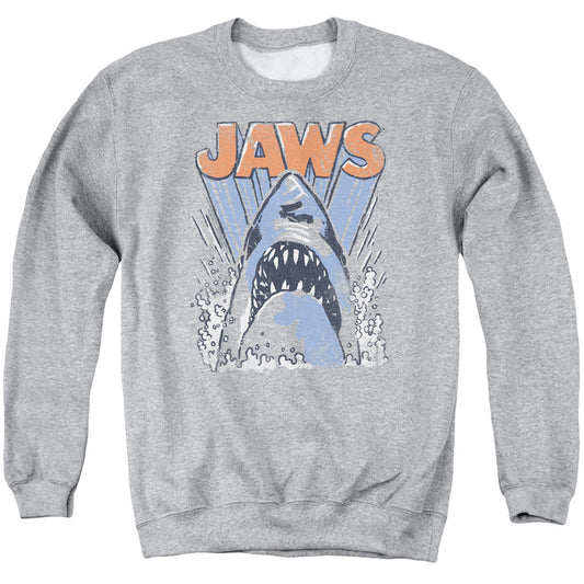 Jaws Comic Splash Mens Crewneck Sweatshirt Athletic Heather