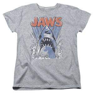 Jaws Comic Splash Womens T Shirt Athletic Heather