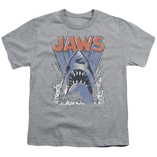 Jaws Comic Splash Kids Youth T Shirt Athletic Heather