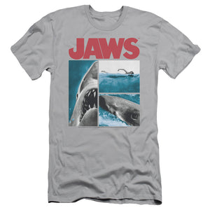 Jaws Instajaws Slim Fit Mens T Shirt Silver