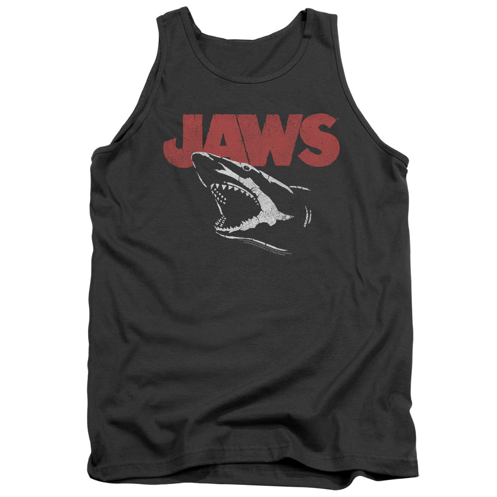 Jaws Cracked Jaw Mens Tank Top Shirt Charcoal